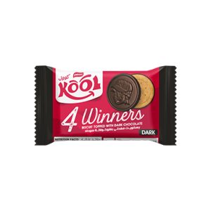 4 Winners KOOL Palmary – Biscuits couverts fourrés au chocolat noir X4 (~62 g)