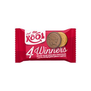 4 Winners KOOL (Palmary) – Biscuit enrobé chocolat lait fourré crème chocolat (X 4, ~62 g)